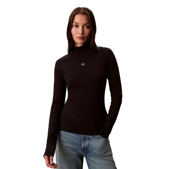 Calvin Klein Γυναικεία μακρυμάνικη μπλούζα Ribbed Cotton Turtleneck Top